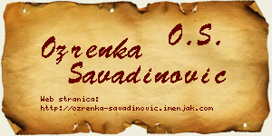 Ozrenka Savadinović vizit kartica